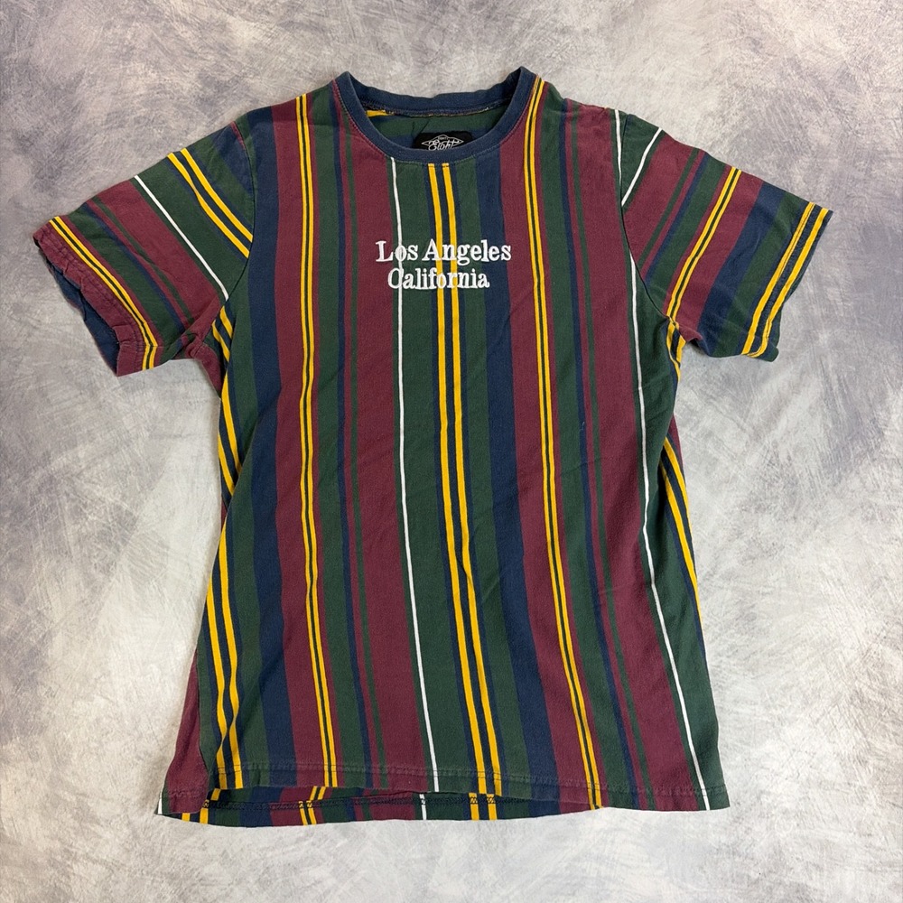 Eighty Eight Striped T Shirt Mens Large Multi Color Los Angeles California Tee